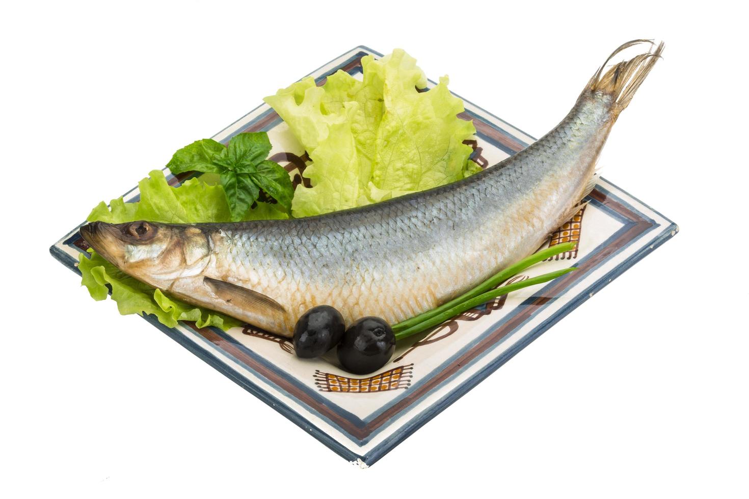 Salted Herring on white photo