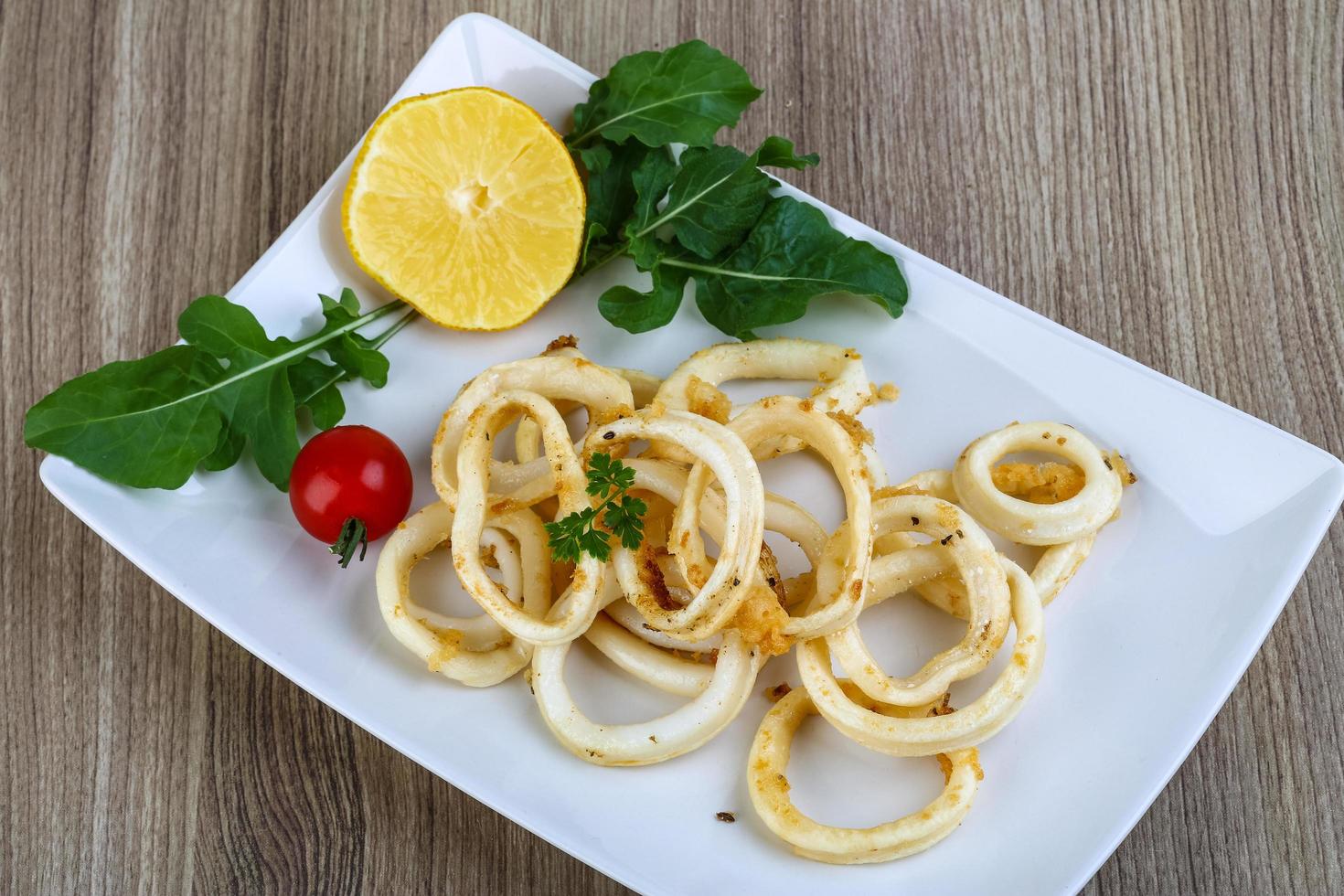 Squid rings on table photo
