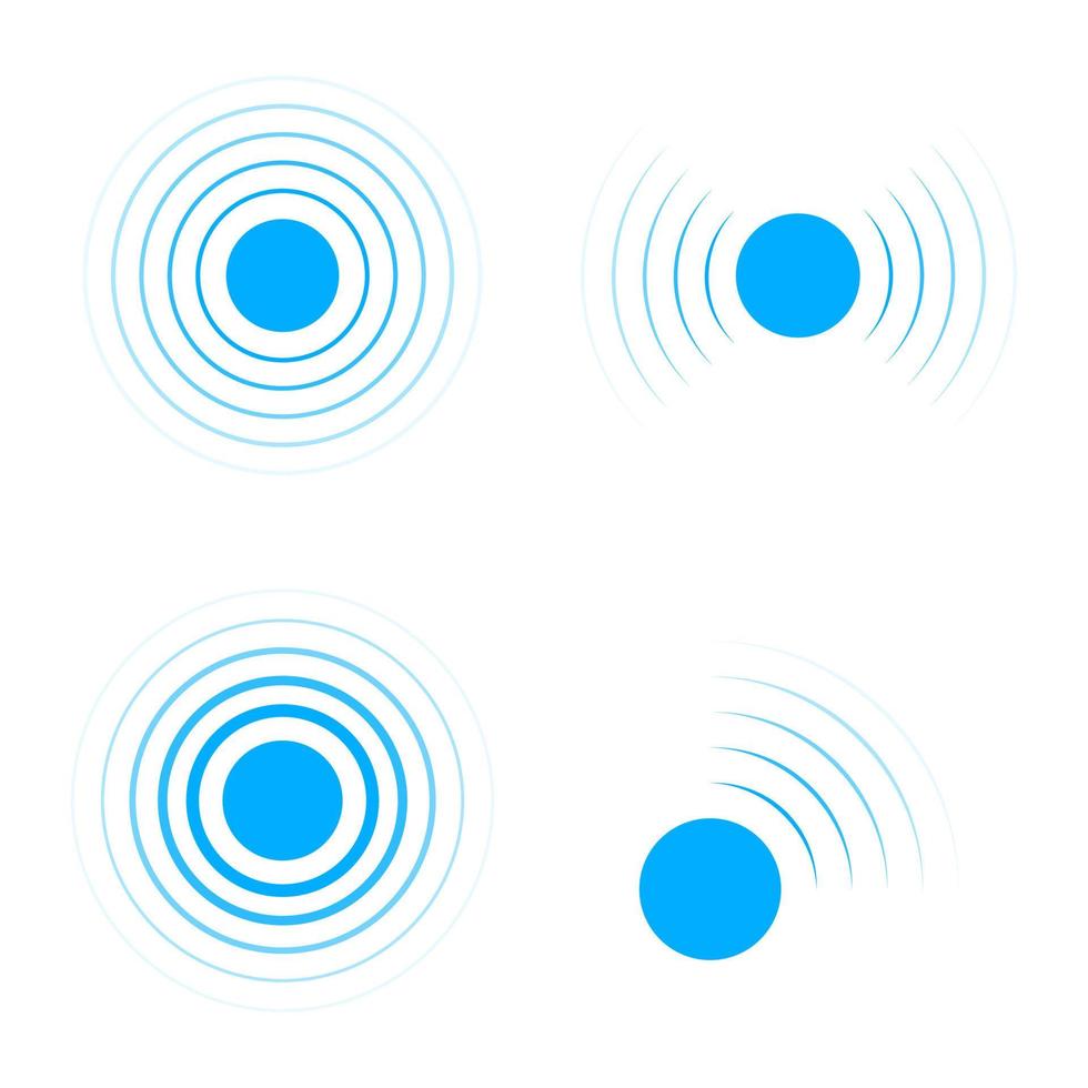 Radar Signal Consentric Icon Set vector