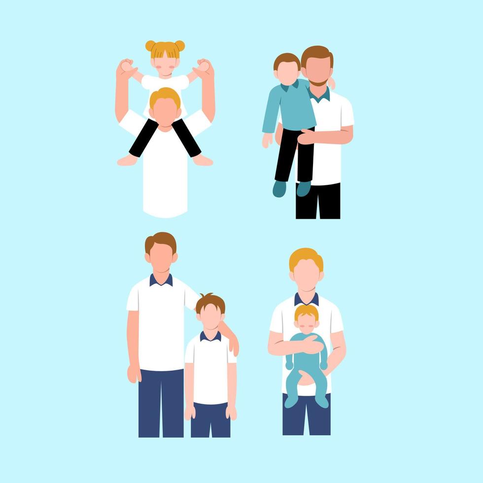 Set Of Father And Kids vector