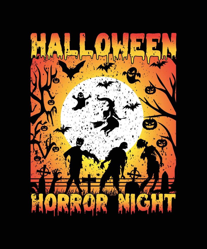 halloween, diseño de camiseta vintage vector