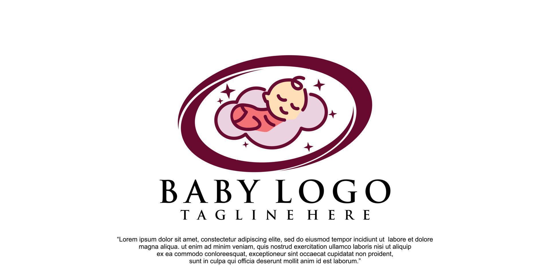 diseño de logotipo de bebé simple para vector premium de negocios