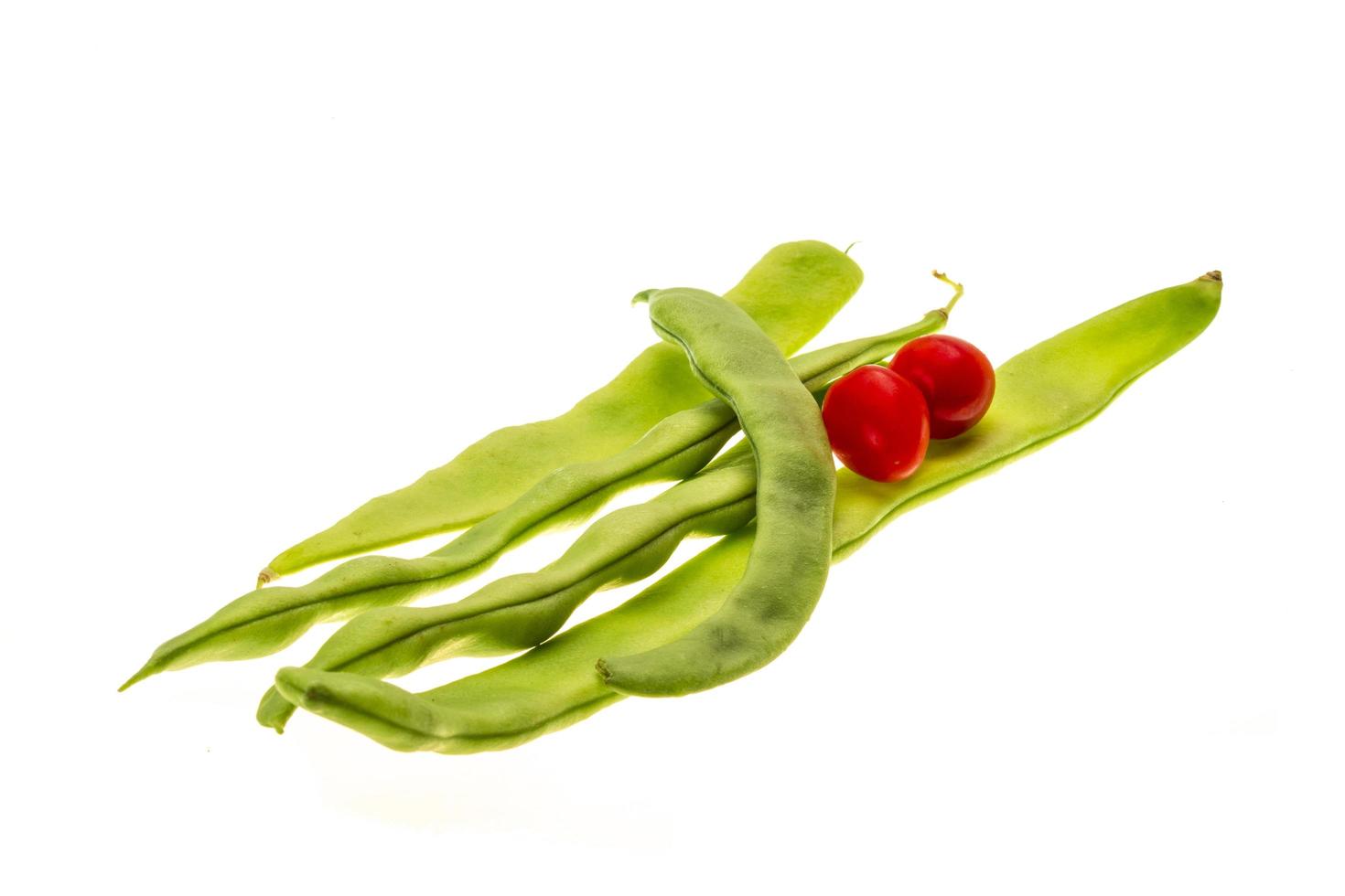 Green bean on white photo