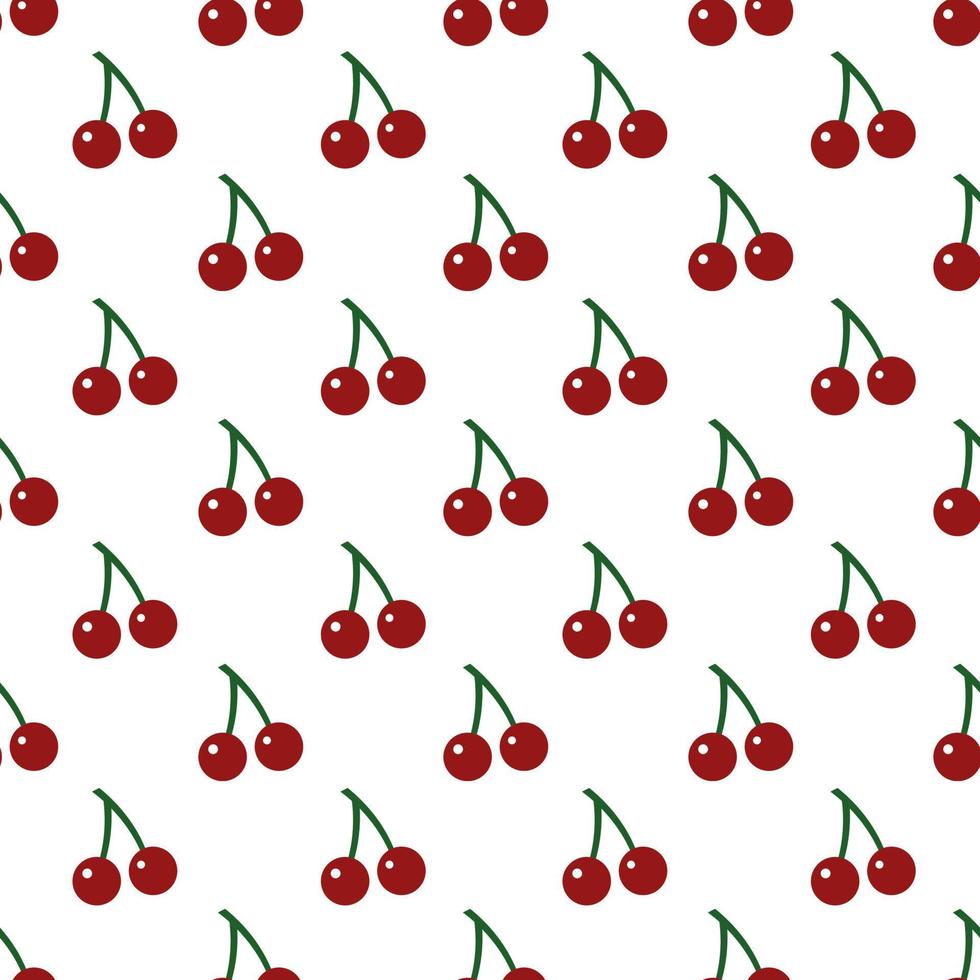 Cherry, seamless pattern, vector. Pattern from cherries on a white background. vector