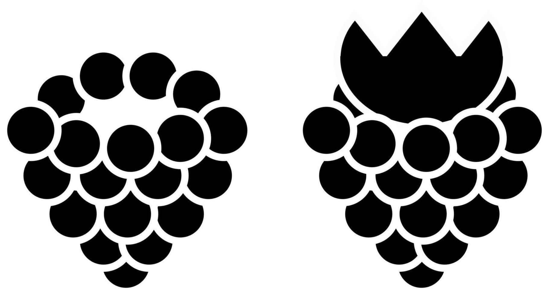 Raspberry, vector. Black raspberry icons on a white background. vector