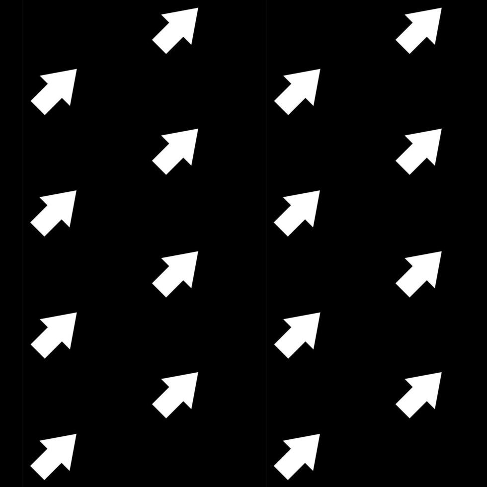 Arrows, seamless pattern, vector. A pattern of white arrows on a black background. vector