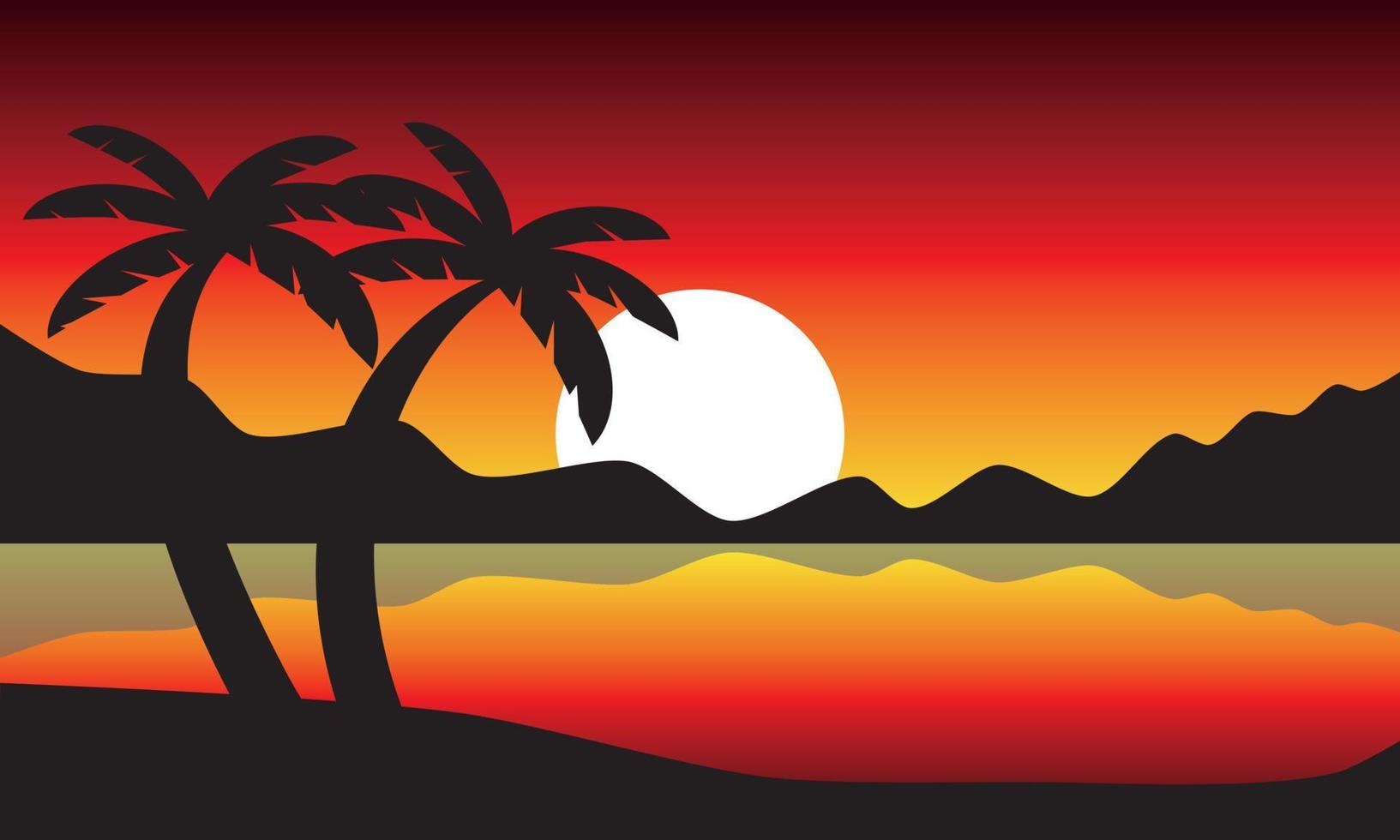 playa de noche, ilustración vectorial vector