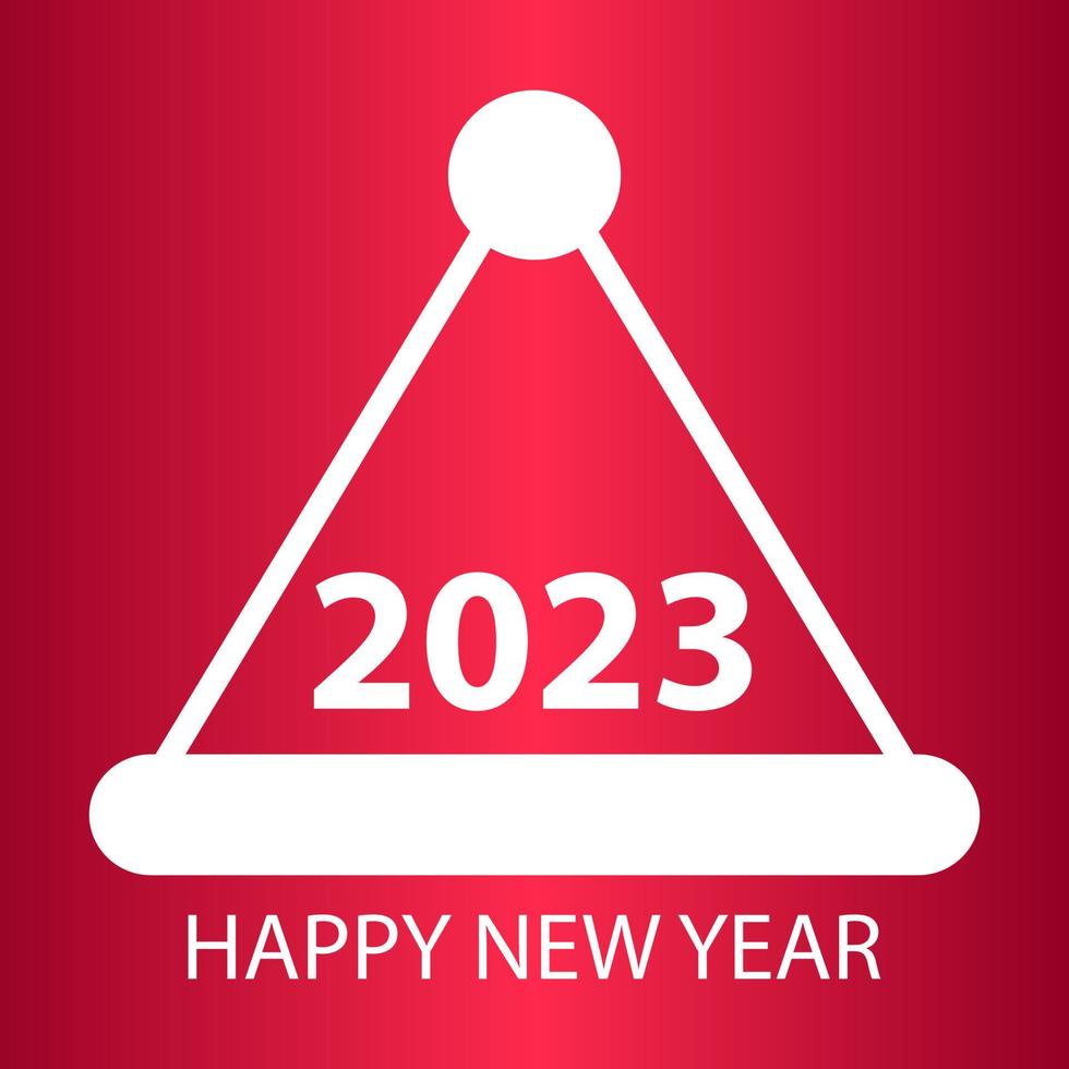 feliz año nuevo 2023, vectorial. postal feliz año nuevo 2023 sobre un fondo rojo. vector