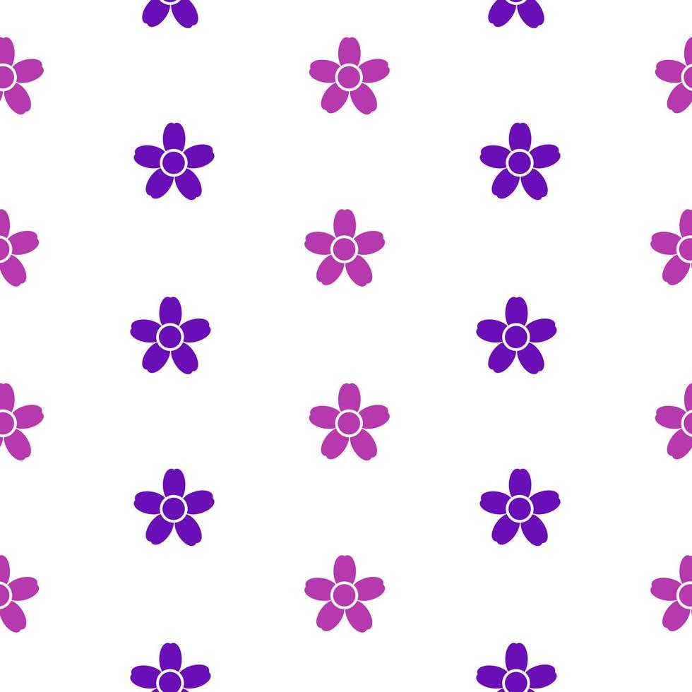 Flowers, seamless pattern, vector. Pattern of purple and pink flowers on a white background. vector