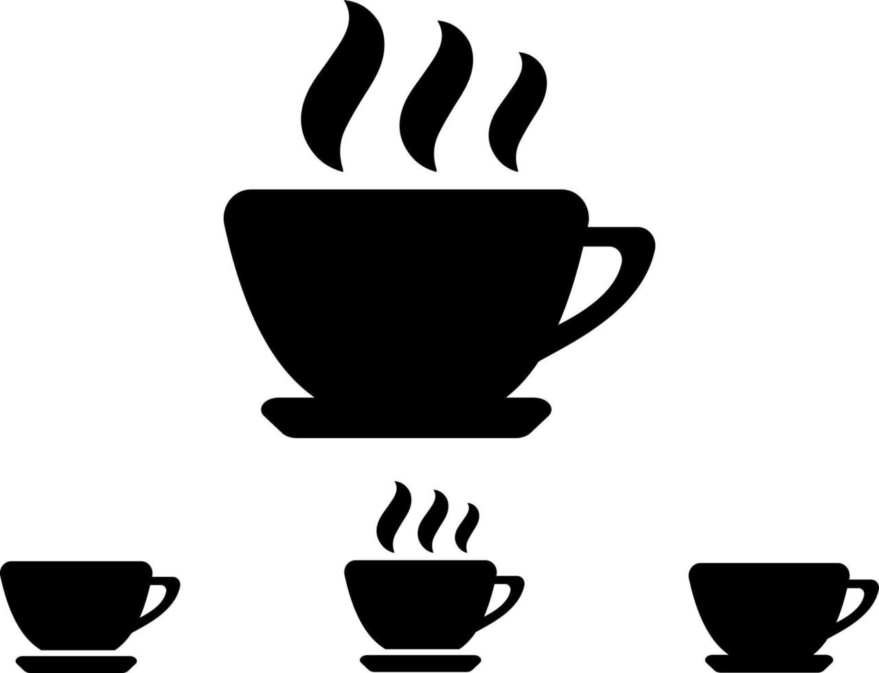 A cup of coffee. 4 types of coffee cups. Icons, logos. vector