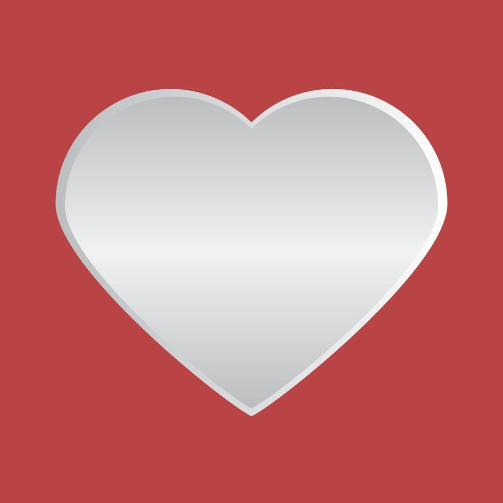 Heart, vector. White voluminous heart on a red background. vector