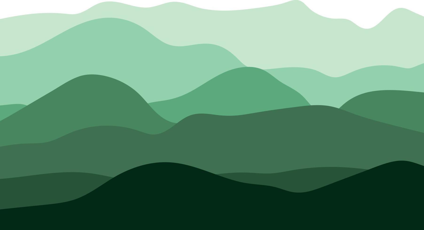 Mountains, vector. illustration with mountains silhouette in green on white background. vector