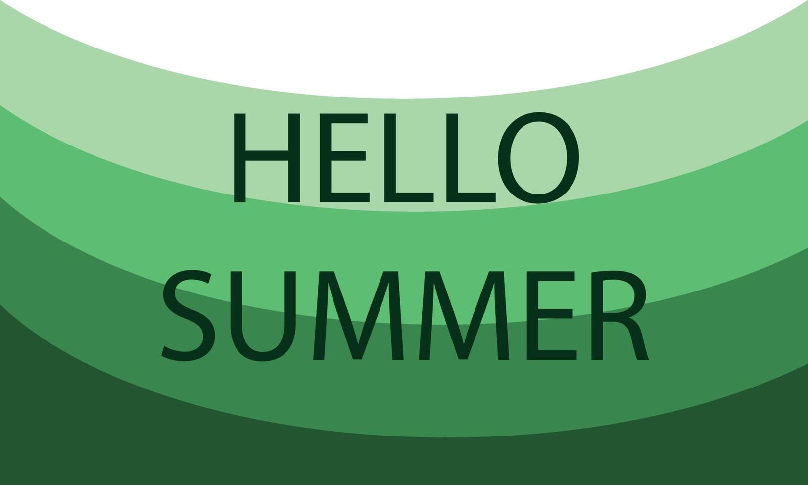 Lettering hello summer, vector. The inscription on a green background. vector