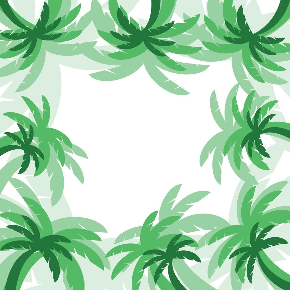 marco de palma, vector. marco con palmeras verdes sobre un fondo blanco. vector