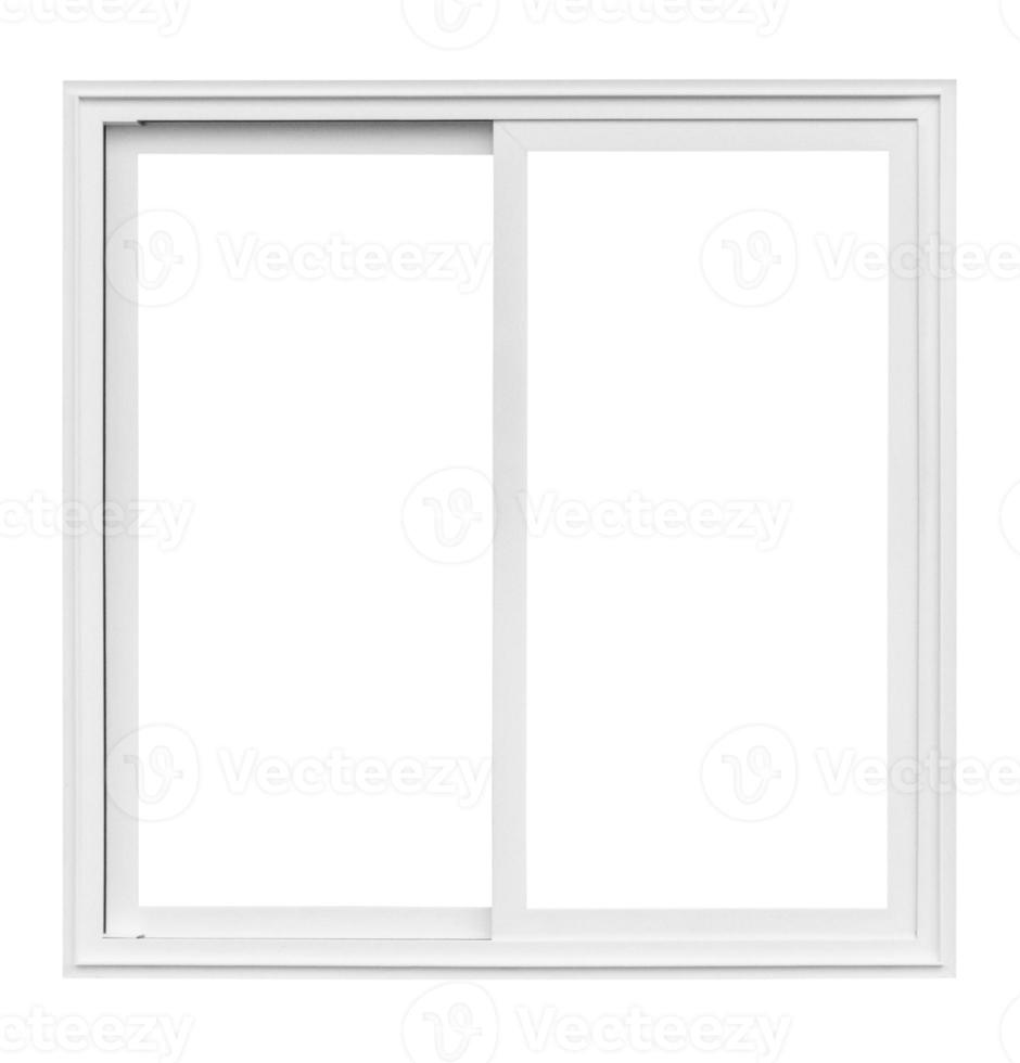 Marco de ventana de casa moderna real aislado sobre fondo blanco con trazado de recorte foto