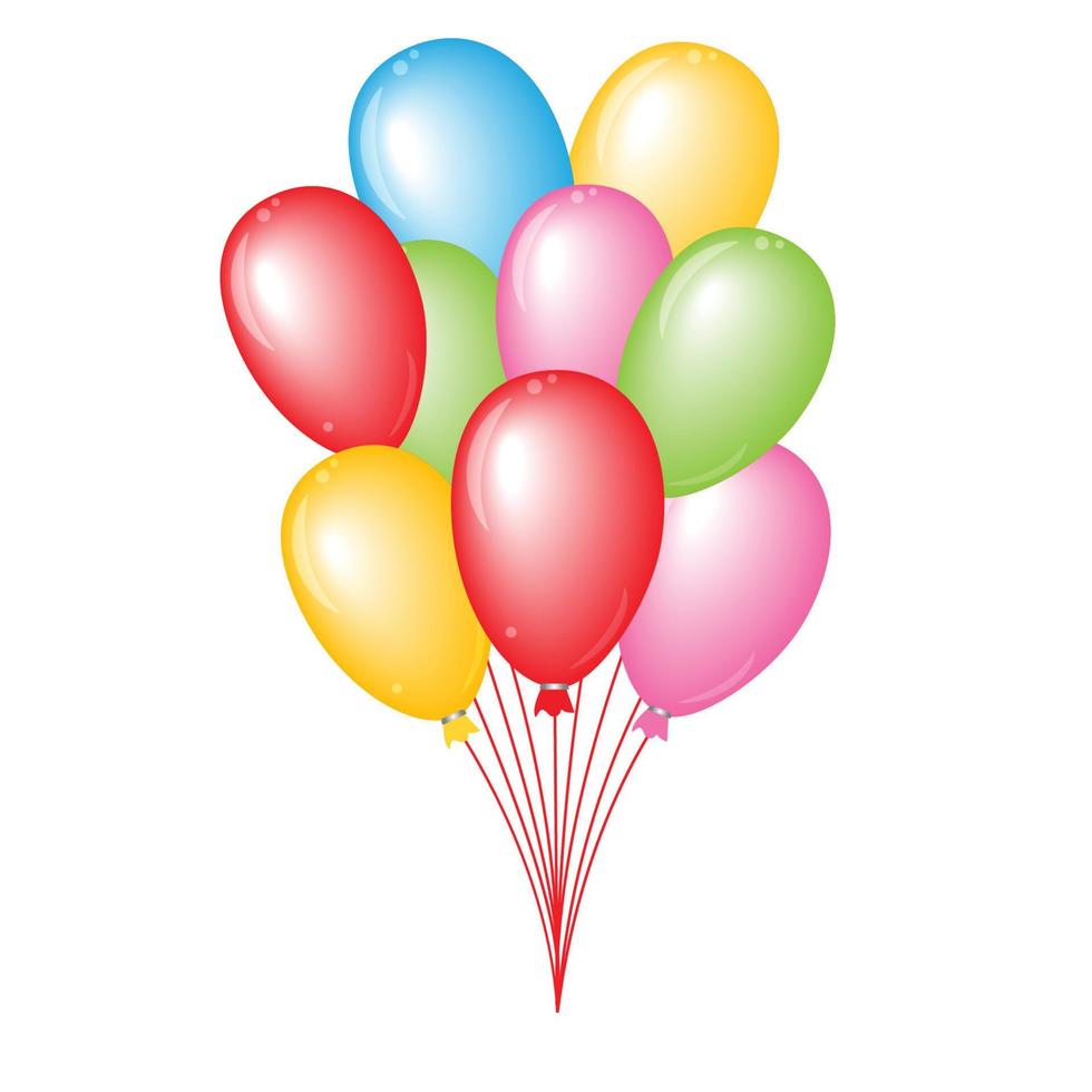 ilustración de globos para celebración de cumpleaños vector