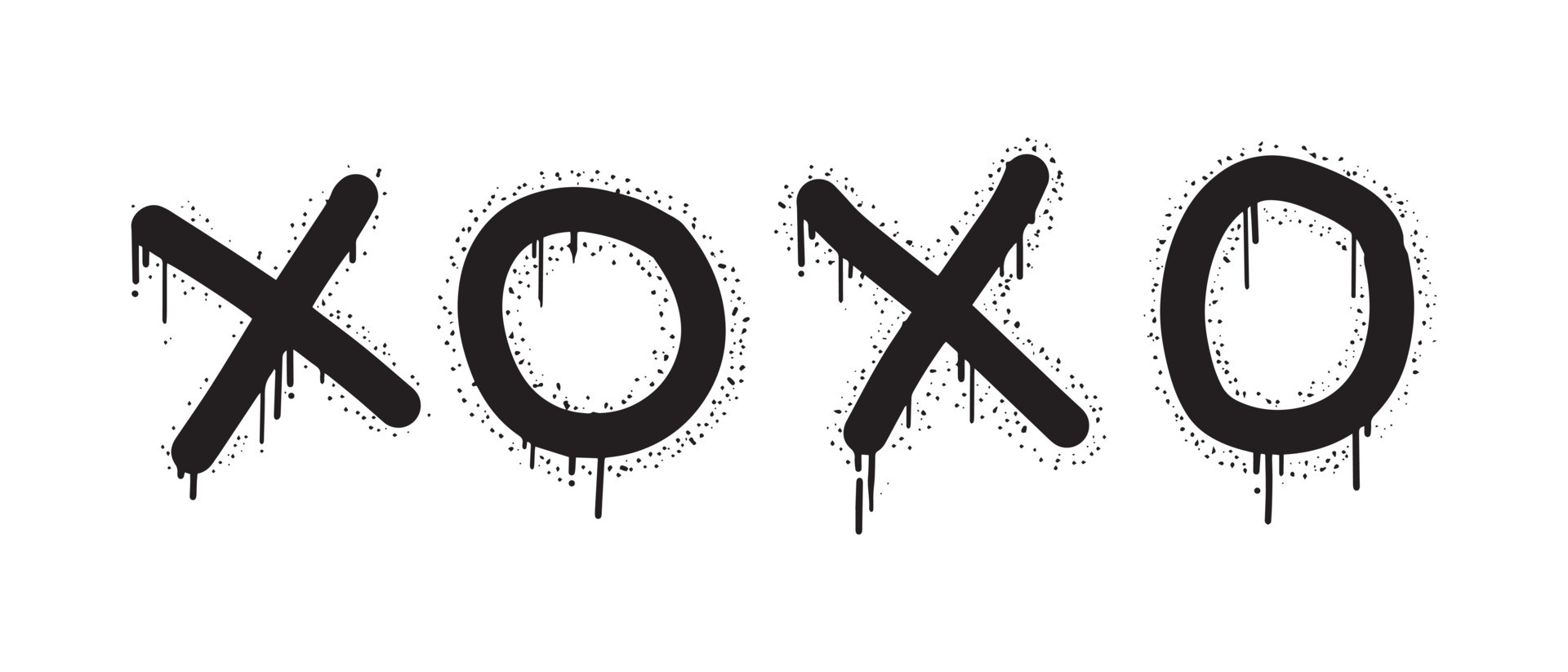 graffiti XOXO sign sprayed in black over white, vector eps 10. 12886930