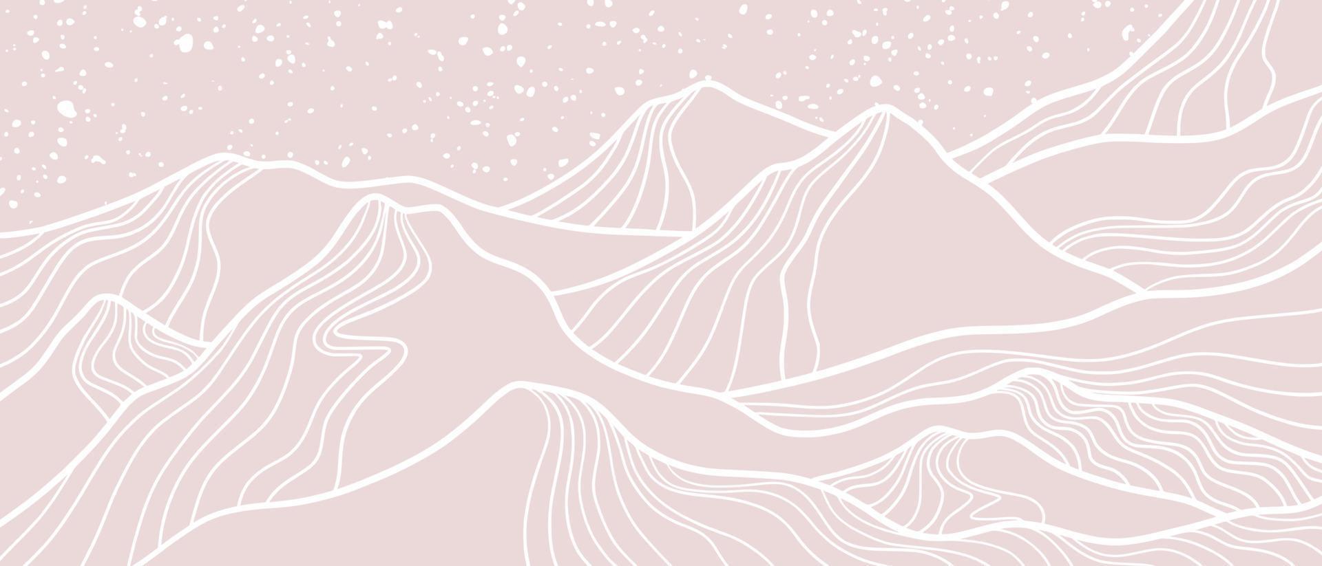 Abstract mountain painting, Abstract background, Premium Vector