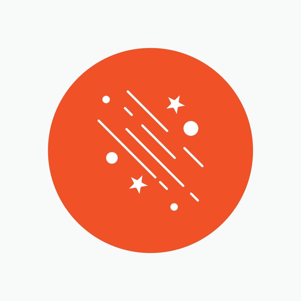 star. shooting star. falling. space. stars White Glyph Icon in Circle. Vector Button illustration