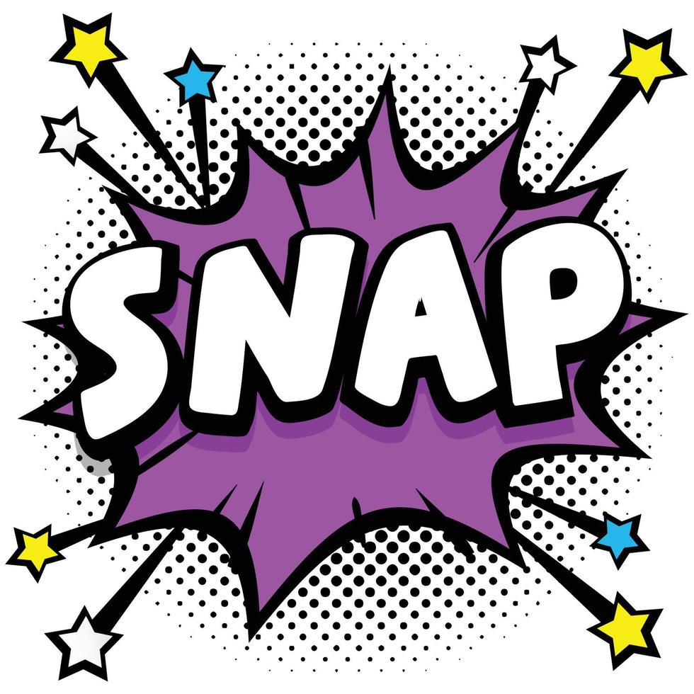 snap Pop art comic speech bubbles book sound effects vector