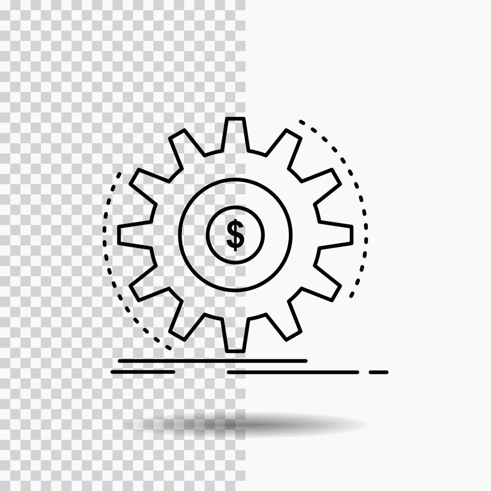 Finance. flow. income. making. money Line Icon on Transparent Background. Black Icon Vector Illustration