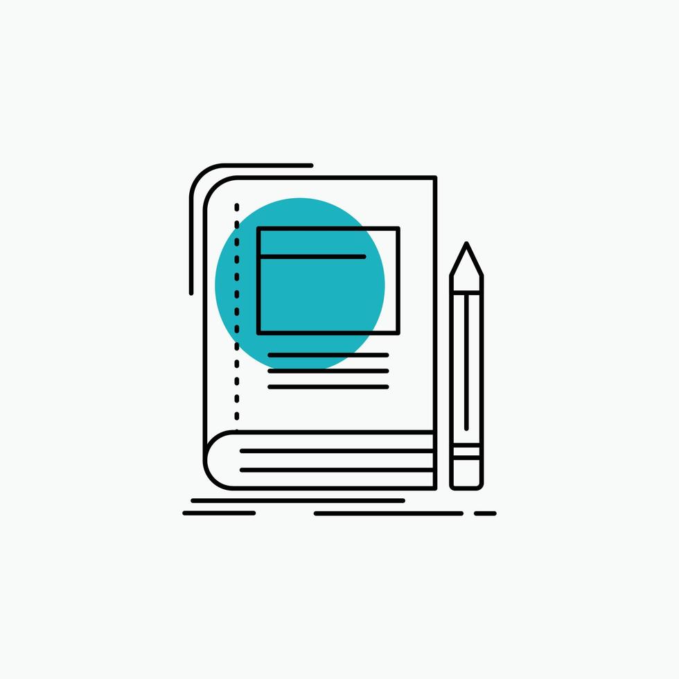 Book. business. education. notebook. school Line Icon vector