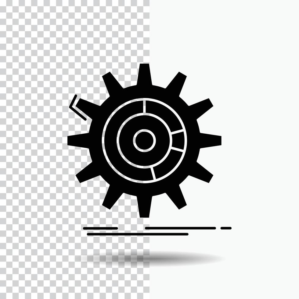 setting. data. management. process. progress Glyph Icon on Transparent Background. Black Icon vector