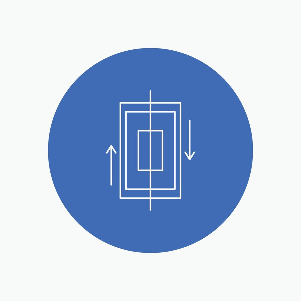 sync. synchronization. data. phone. smartphone White Line Icon in Circle background. vector icon illustration