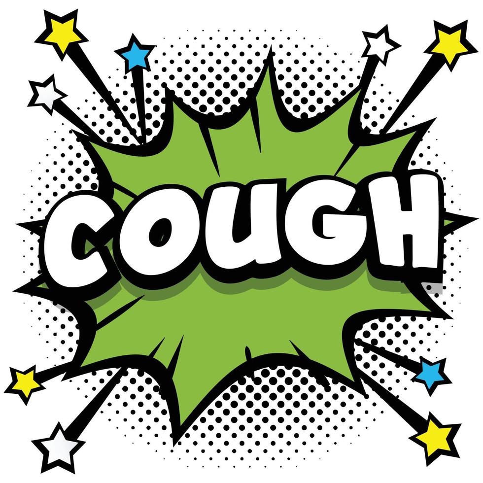 cough Pop art comic speech bubbles book sound effects vector