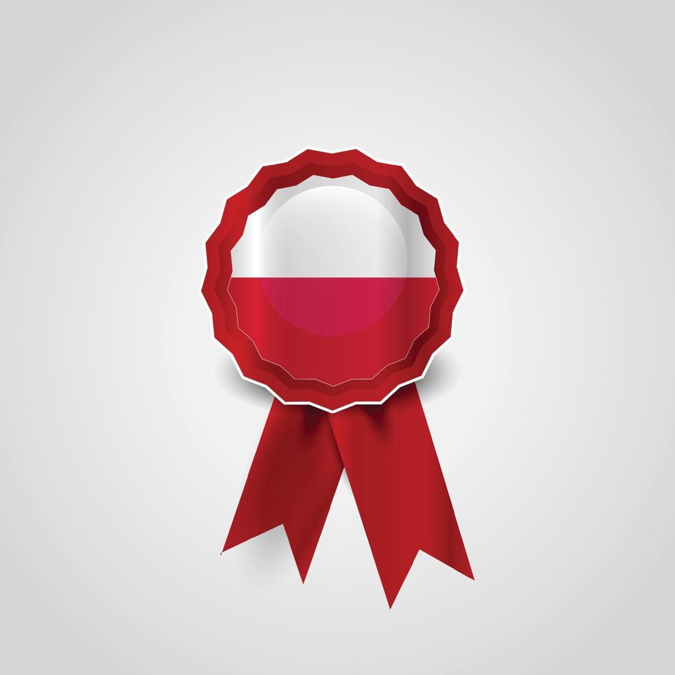 Poland Flag Ribbon Banner Badge vector