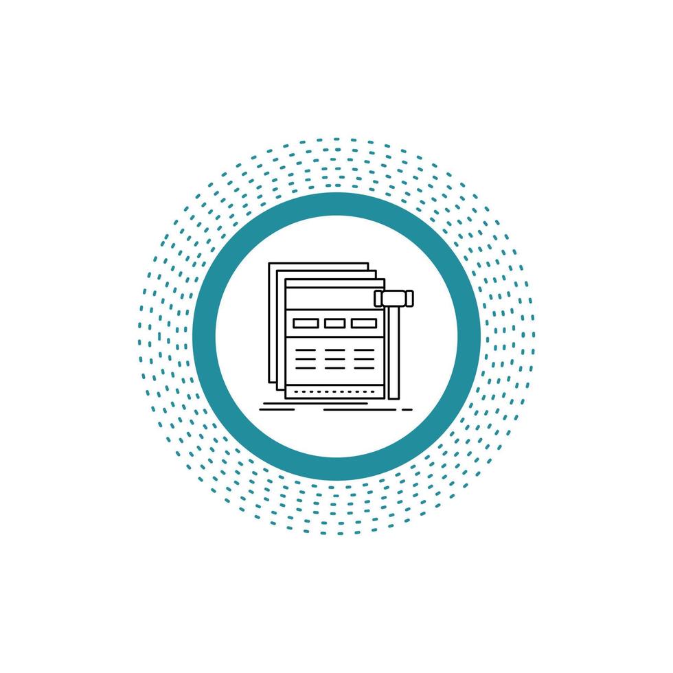 Internet. page. web. webpage. wireframe Line Icon. Vector isolated illustration