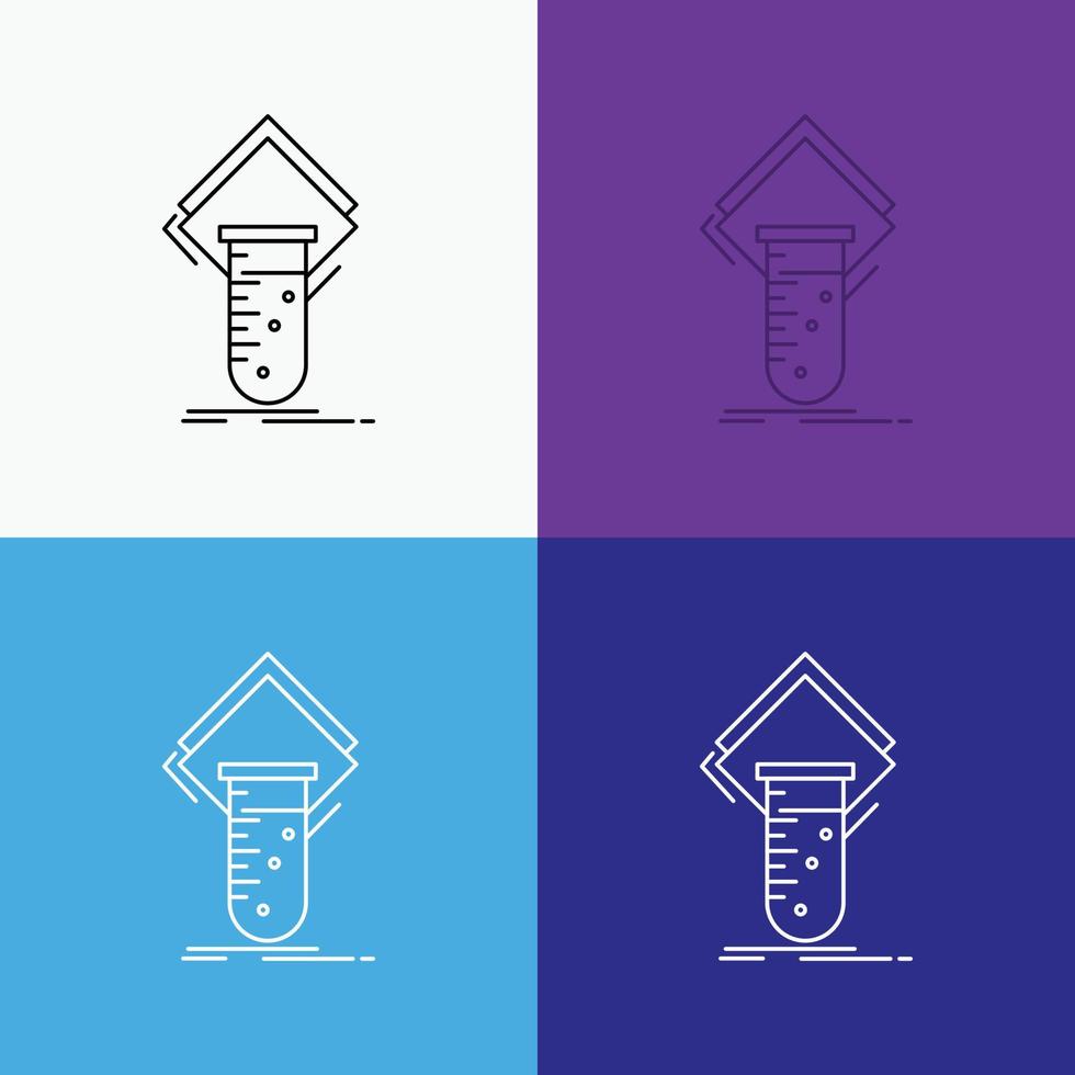 Chemistry. lab. study. test. testing Icon Over Various Background. Line style design. designed for web and app. Eps 10 vector illustration