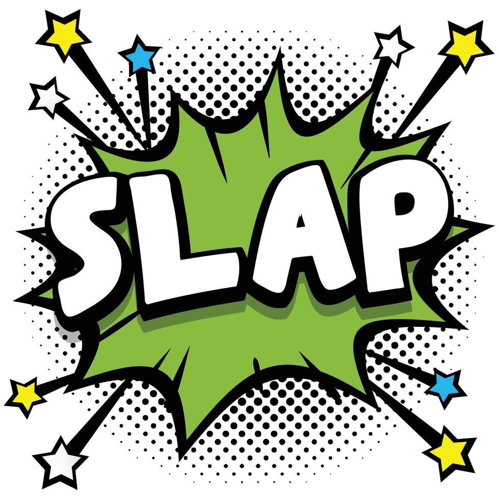 slap Pop art comic speech bubbles book sound effects vector
