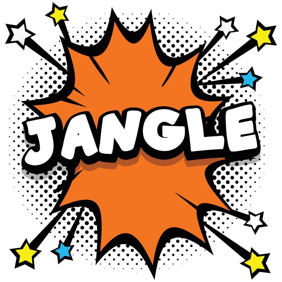 jangle Pop art comic speech bubbles book sound effects vector