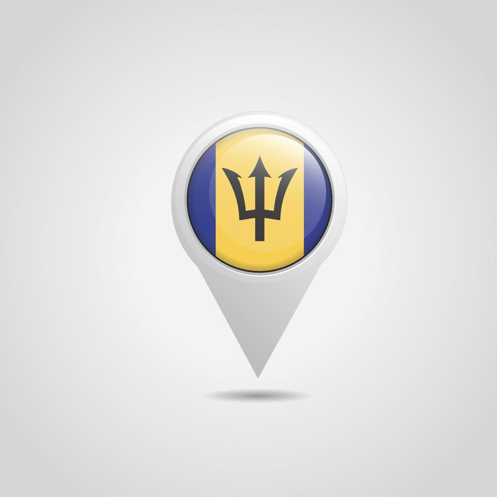 Barbados Flag Map Pin vector