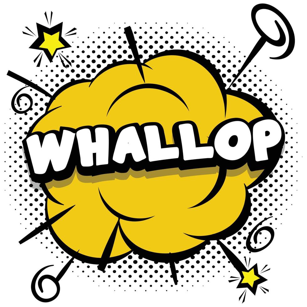 whallop Comic bright template with speech bubbles on colorful frames vector