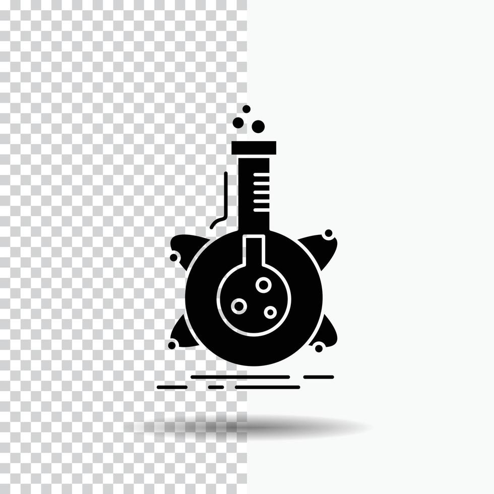 research. laboratory. flask. tube. development Glyph Icon on Transparent Background. Black Icon vector