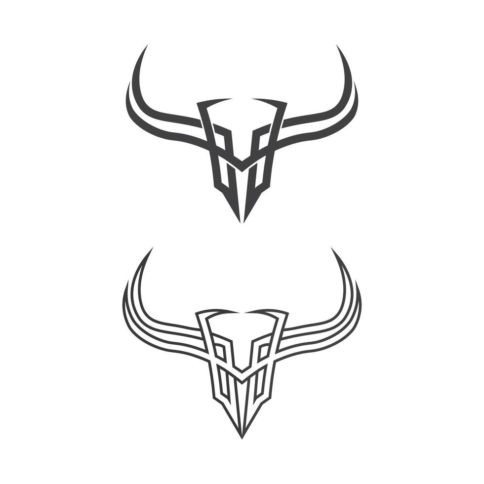 Abstract shield bull logo, horn badges logo icon vector