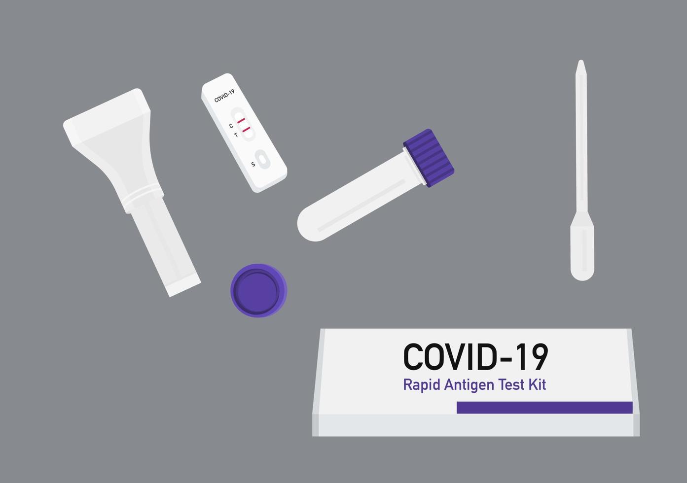 saliva swap kit on grey background vector