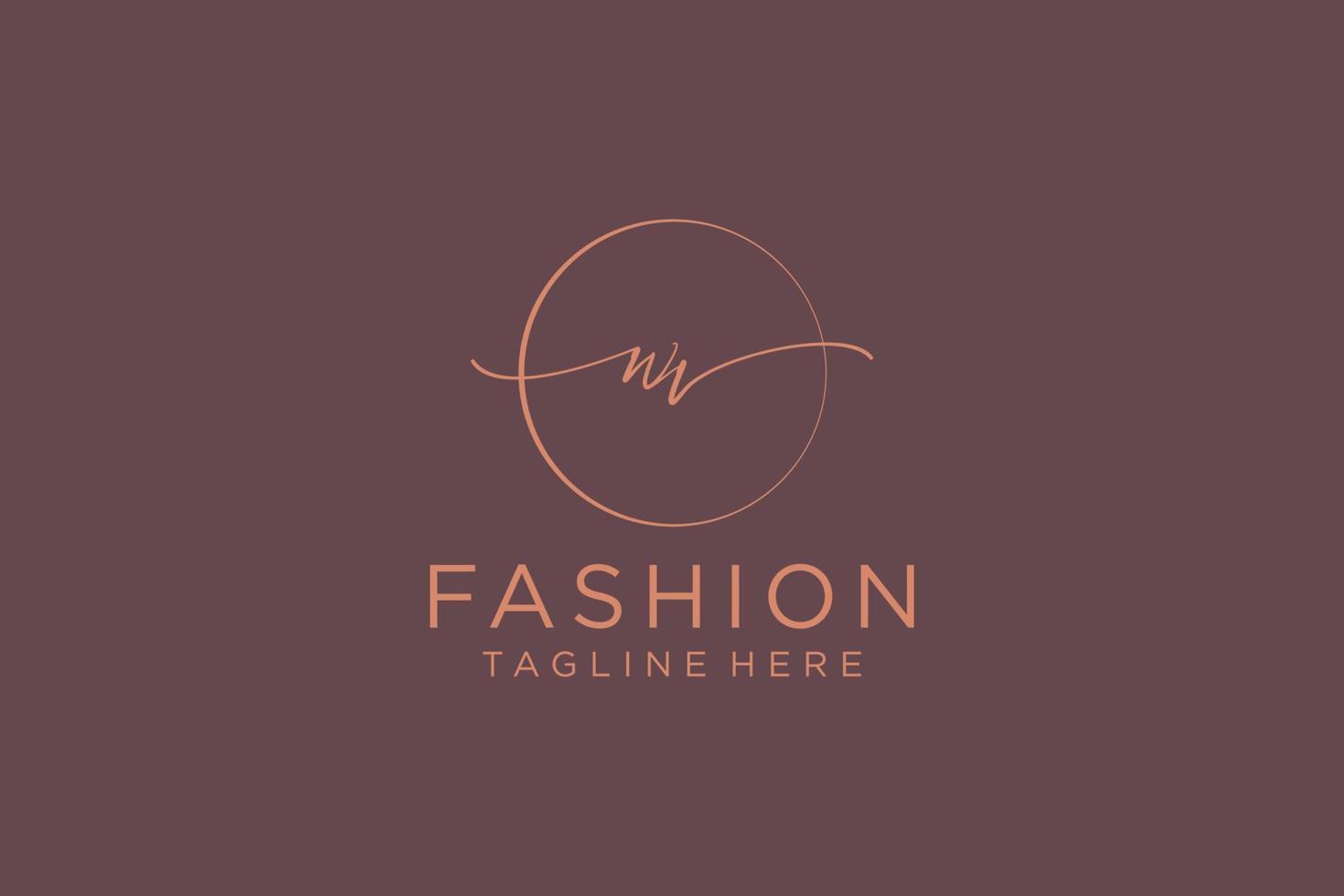 initial WV Feminine logo beauty monogram and elegant logo design, handwriting logo of initial signature, wedding, fashion, floral and botanical with creative template. vector