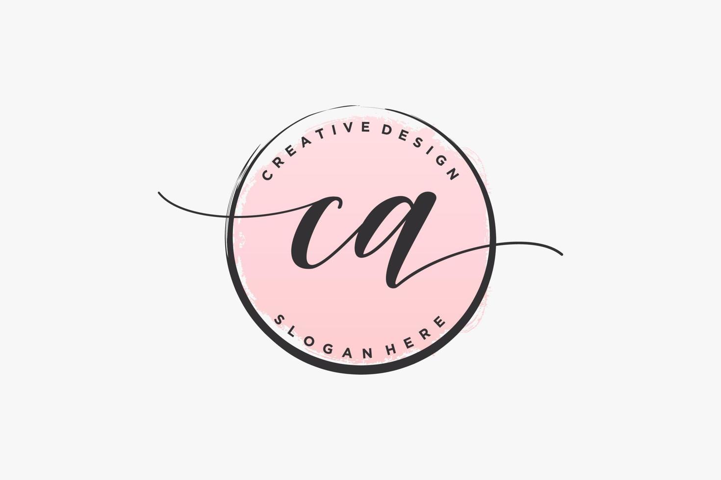 Initial CA handwriting logo with circle template vector signature, wedding, fashion, floral and botanical with creative template.