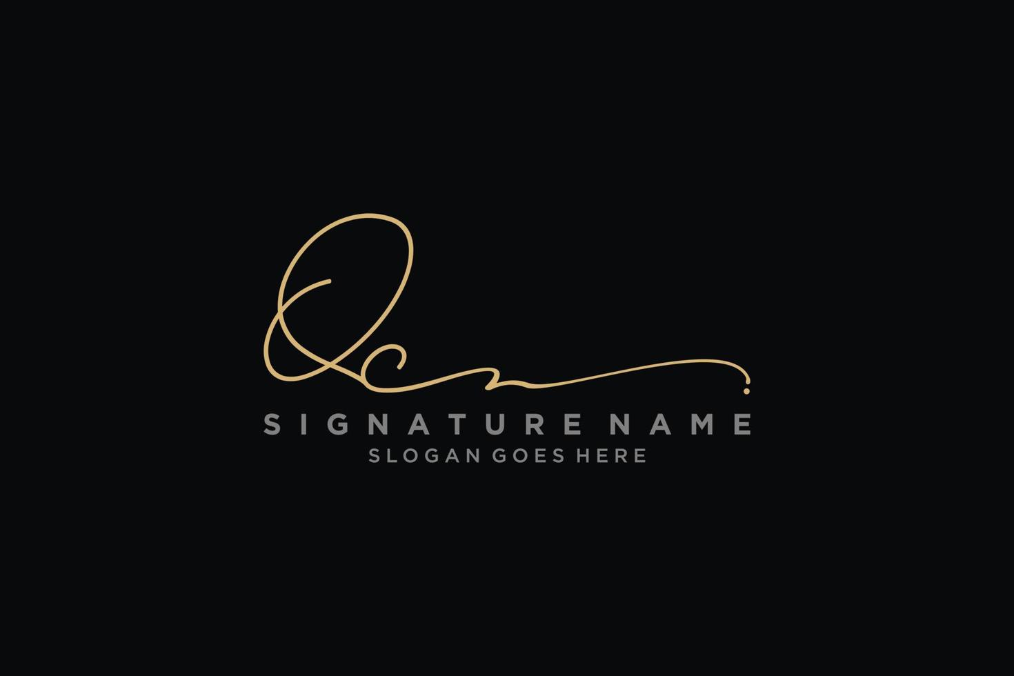 Initial QC Letter Signature Logo Template elegant design logo Sign Symbol template vector icon