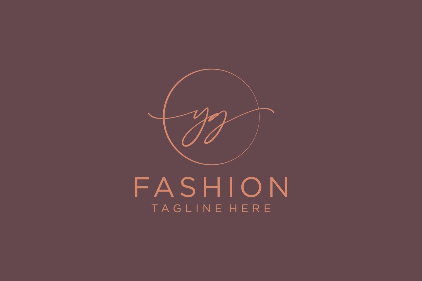 initial YG Feminine logo beauty monogram and elegant logo design, handwriting logo of initial signature, wedding, fashion, floral and botanical with creative template. vector