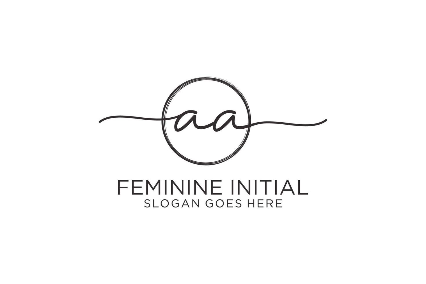 Initial AA handwriting logo with circle template vector logo of initial signature, wedding, fashion, floral and botanical with creative template.