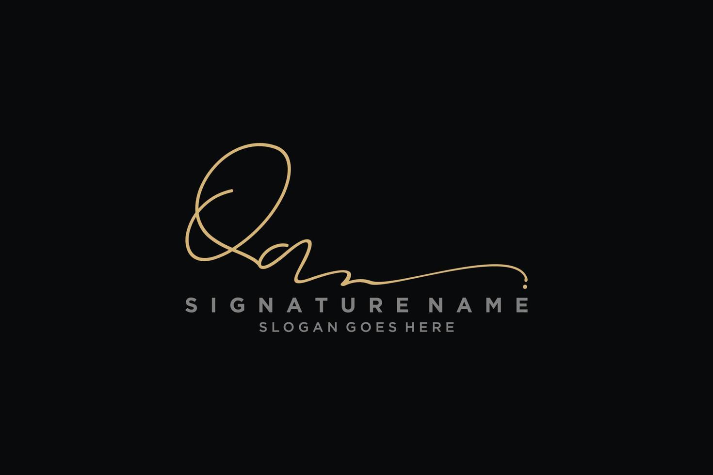 Initial QA Letter Signature Logo Template elegant design logo Sign Symbol template vector icon