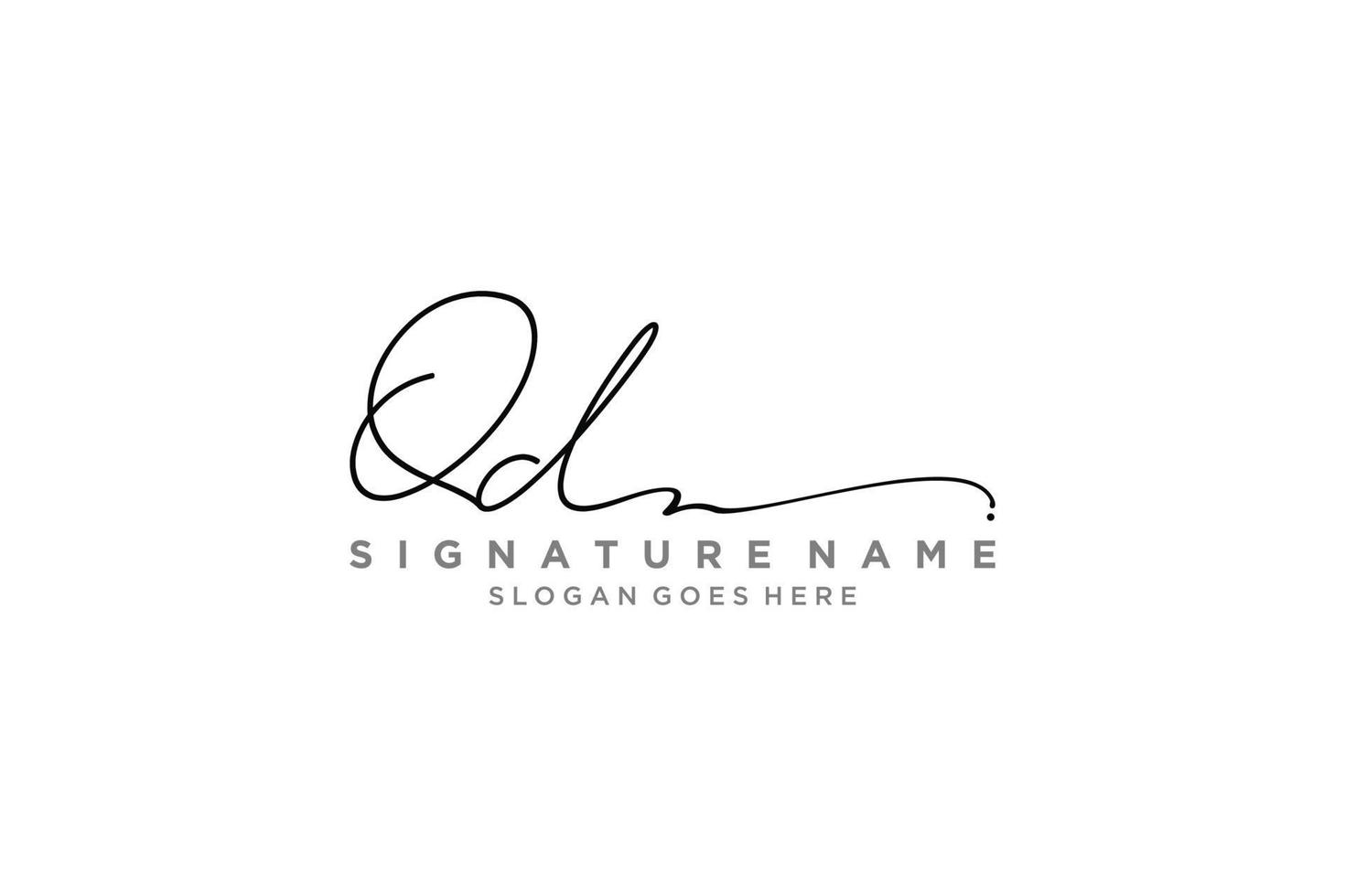 Initial QD Letter Signature Logo Template elegant design logo Sign Symbol template vector icon