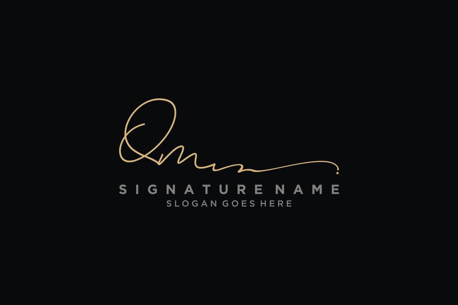 plantilla de logotipo de firma de letra qm inicial diseño elegante logotipo signo símbolo plantilla vector icono