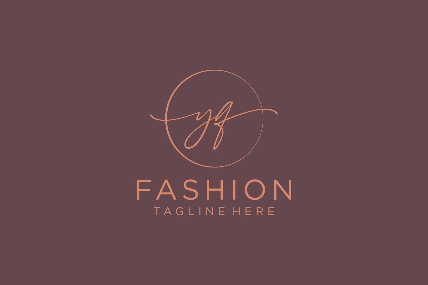initial YQ Feminine logo beauty monogram and elegant logo design, handwriting logo of initial signature, wedding, fashion, floral and botanical with creative template. vector