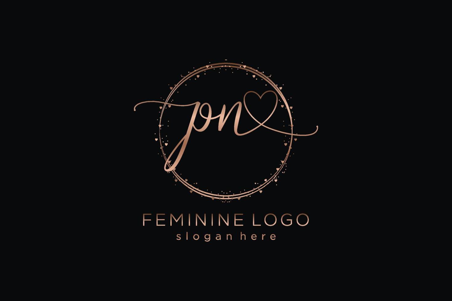 Initial PN handwriting logo with circle template vector logo of initial wedding, fashion, floral and botanical with creative template.