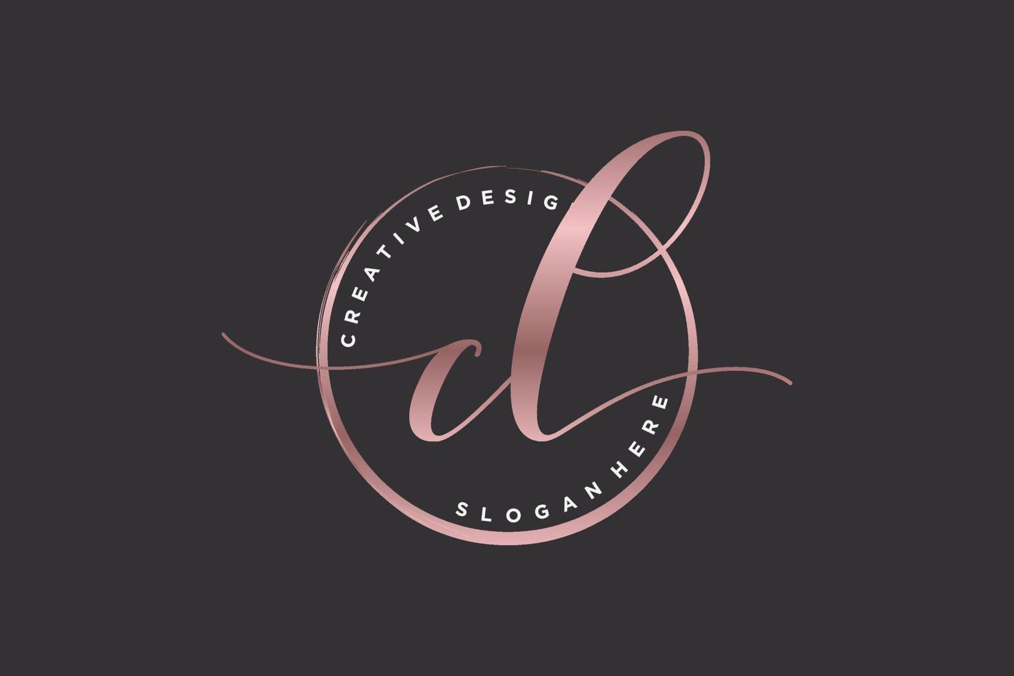 logotipo inicial de escritura a mano con firma vectorial de plantilla circular, boda, moda, floral y botánica con plantilla creativa. vector